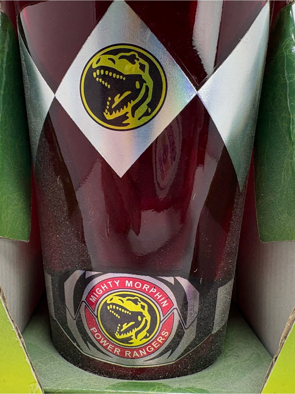 Mighty Morphin Power Rangers Red Ranger Glassware 16 oz Glass Cup 2015 New - Picture 2 of 9